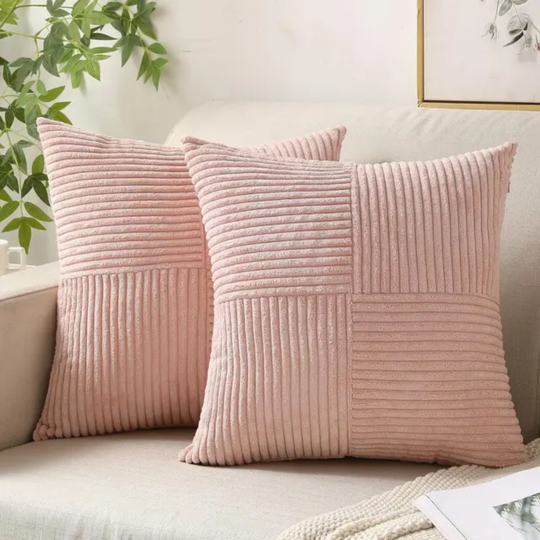 Striped Corduroy Cushion Covers 45 x 45 cm