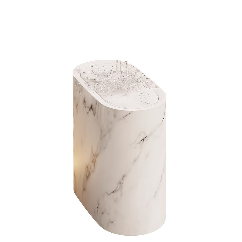 Marble Pattern Bathroom & Kitchen Bin with Lid