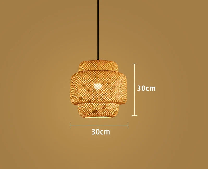 Natural Bamboo & Rattan Handwoven Pendant Lamp