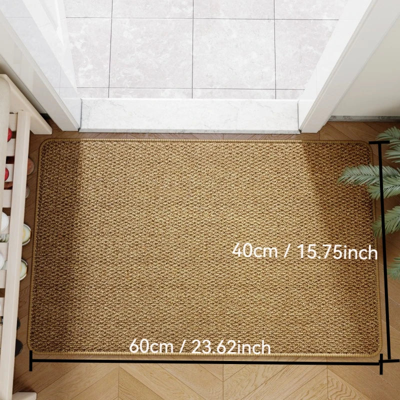 Faux Jute Outdoor Doormat with Non-Slip Base