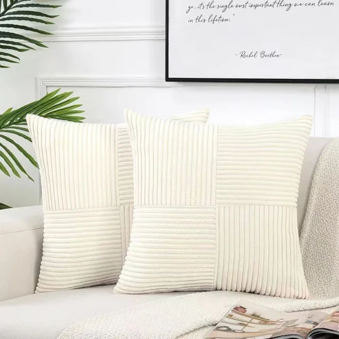Striped Corduroy Cushion Covers 45 x 45 cm