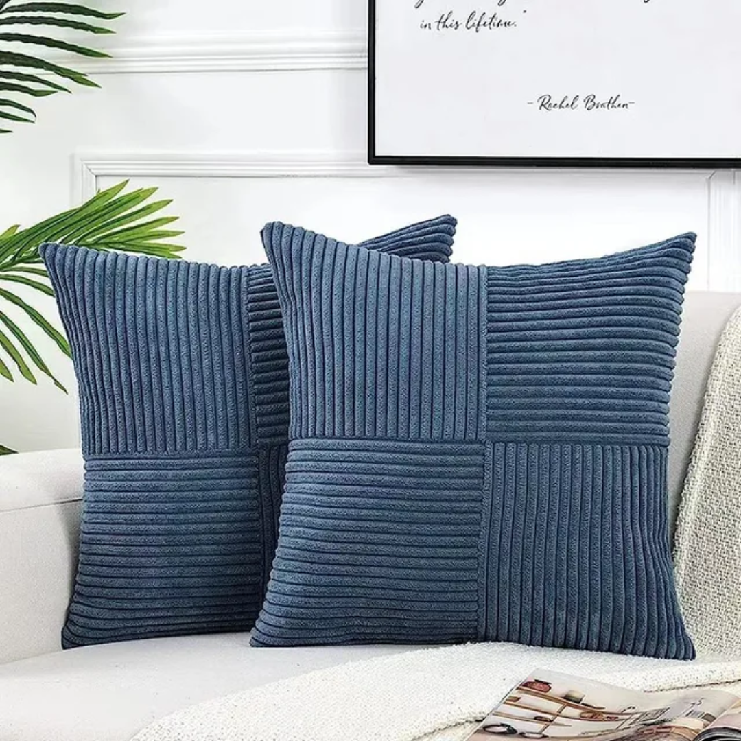 Striped Corduroy Cushion Covers 45 x 45 cm