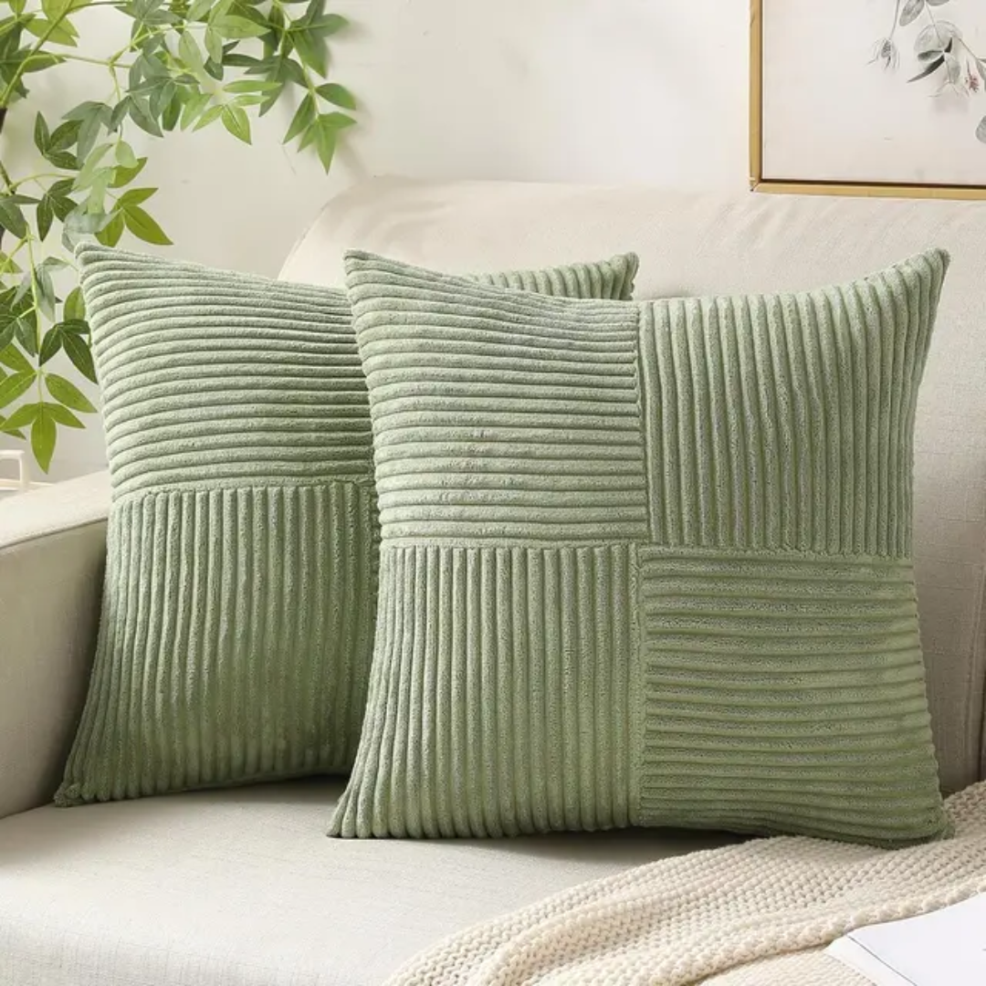 Striped Corduroy Cushion Covers 45 x 45 cm