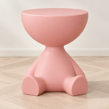 Cartoon Bear Side Table with Hidden Storage
