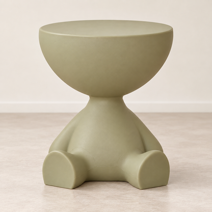 Cartoon Bear Side Table with Hidden Storage