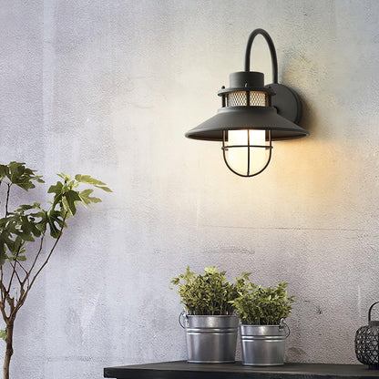 Felix Industrial Caged Outdoor Wall Lamp