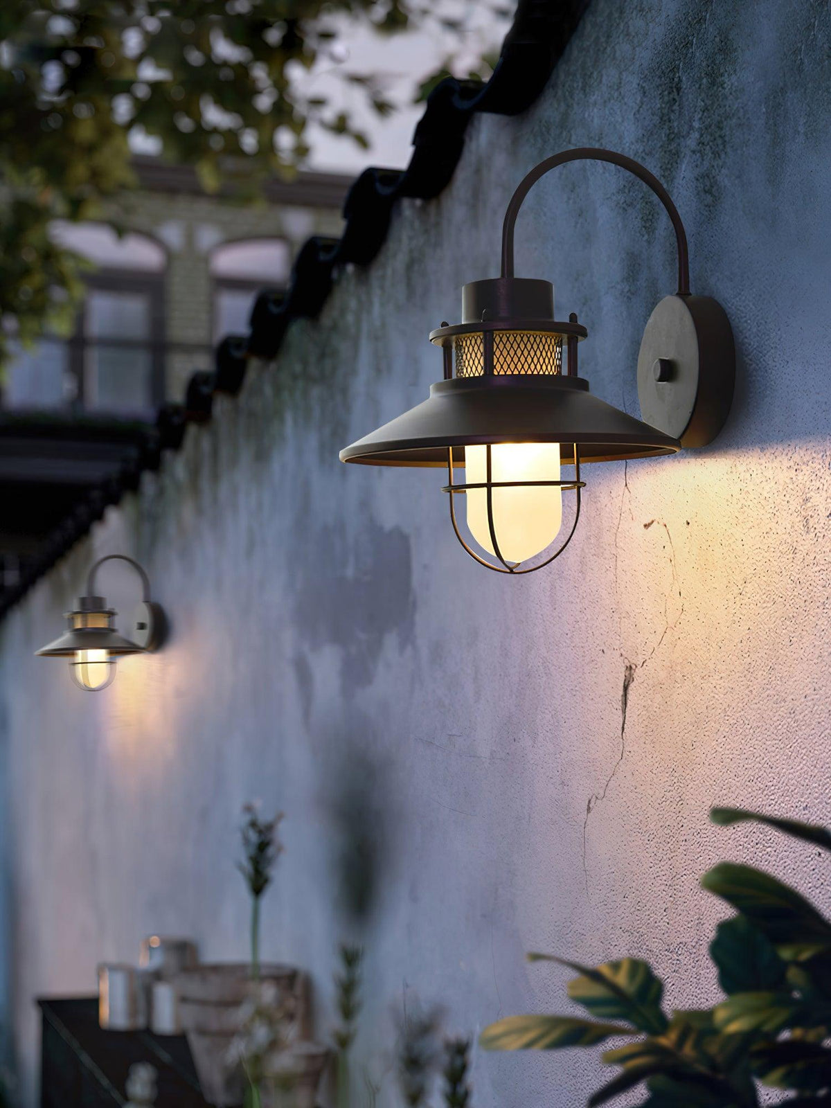 Felix Industrial Caged Outdoor Wall Lamp