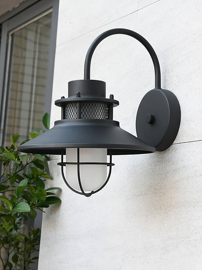Felix Industrial Caged Outdoor Wall Lamp