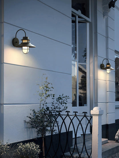 Felix Industrial Caged Outdoor Wall Lamp