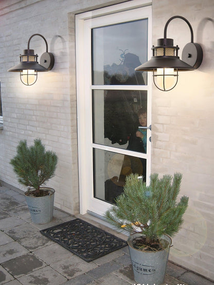 Felix Industrial Caged Outdoor Wall Lamp