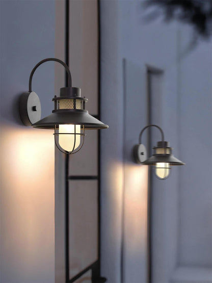 Felix Industrial Caged Outdoor Wall Lamp