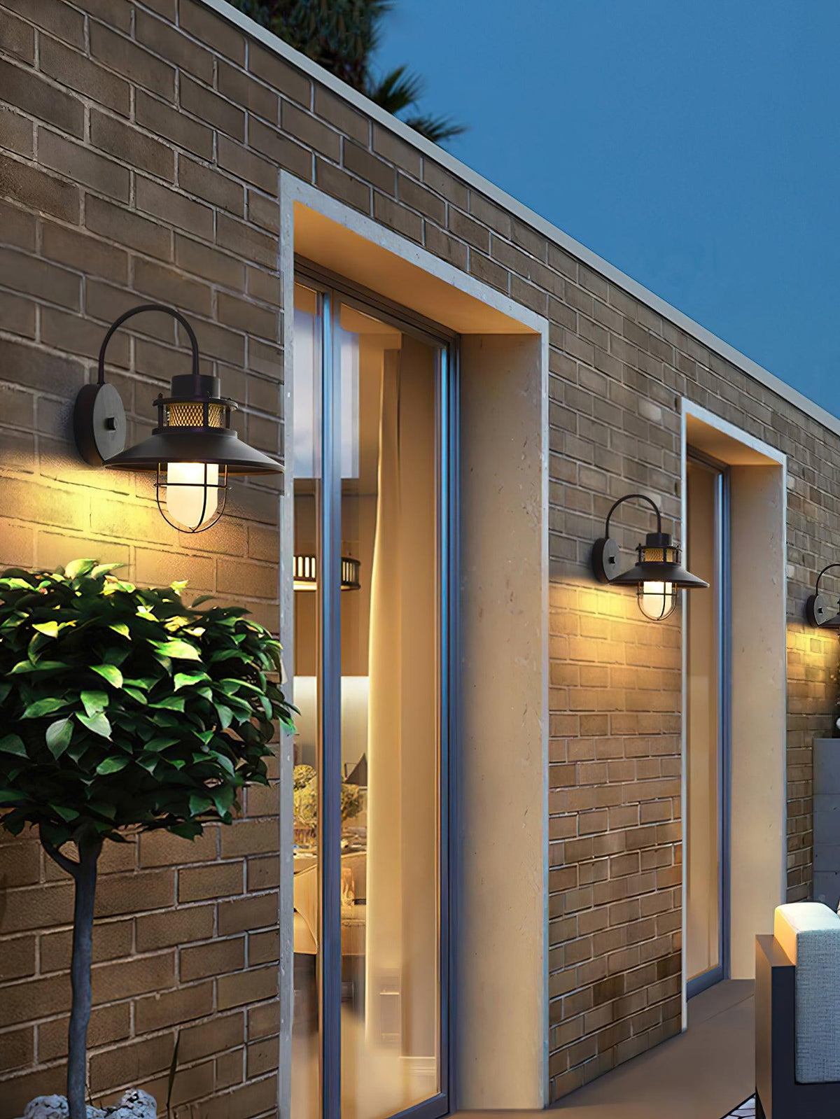 Felix Industrial Caged Outdoor Wall Lamp