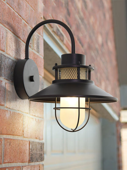 Felix Industrial Caged Outdoor Wall Lamp