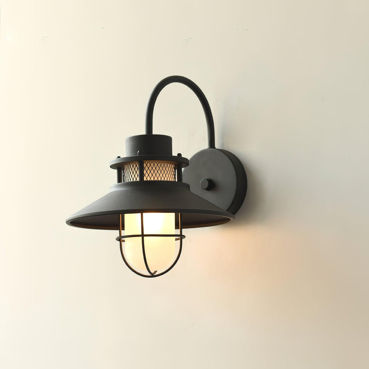 Felix Industrial Caged Outdoor Wall Lamp