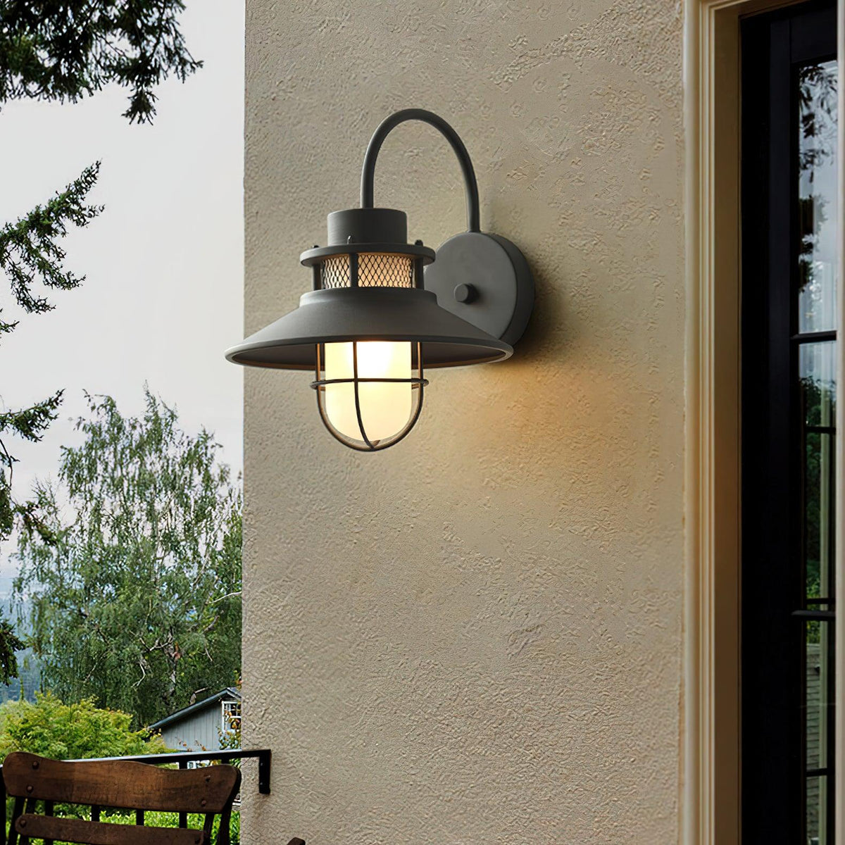 Felix Industrial Caged Outdoor Wall Lamp