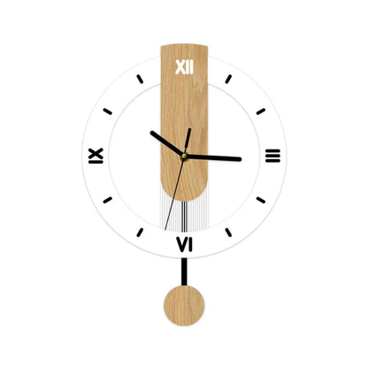 Minimalist Acrylic & Wood Pendulum Wall Clock