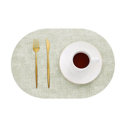 LinoMat Oval Faux Leather Placemats