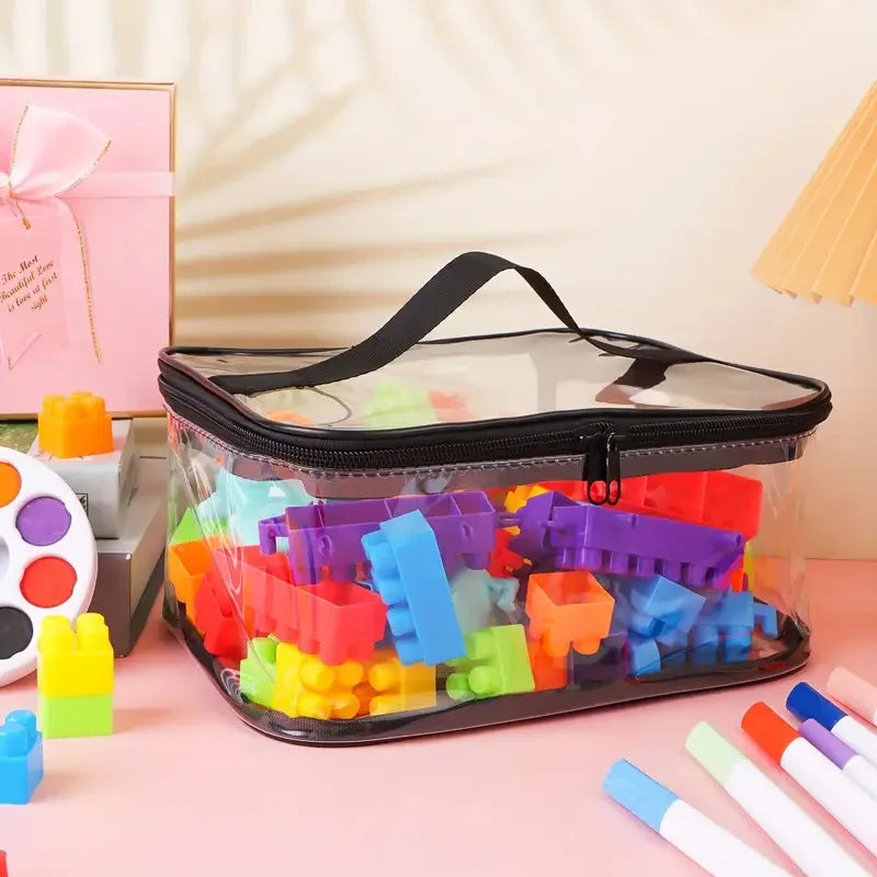 Transparent Mesh Zipper Toy Storage Bags
