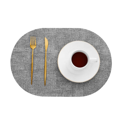 LinoMat Oval Faux Leather Placemats