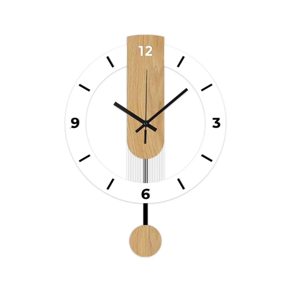 Minimalist Acrylic & Wood Pendulum Wall Clock