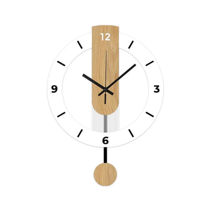 Minimalist Acrylic & Wood Pendulum Wall Clock