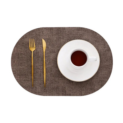 LinoMat Oval Faux Leather Placemats