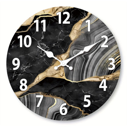 MarbellaTime Marble Pattern Wooden Wall Clock