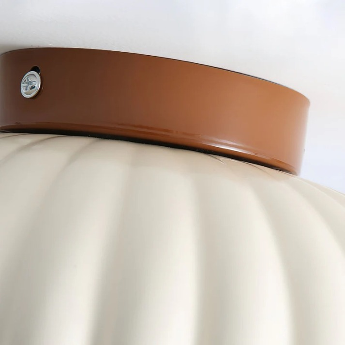 Iron Hallway Flush Mount with Frosted Globe