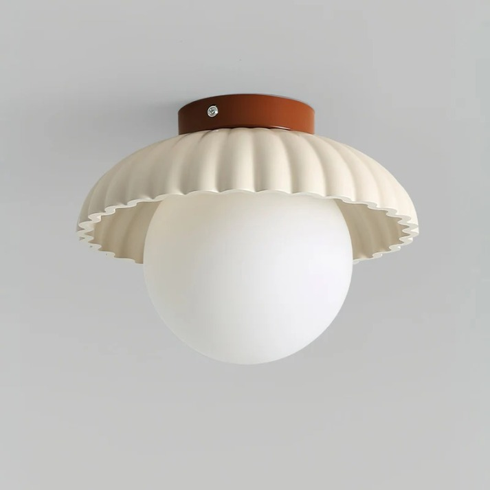 Iron Hallway Flush Mount with Frosted Globe