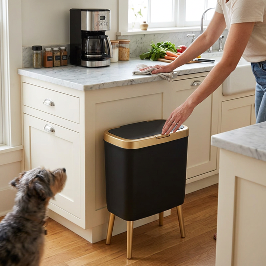 15L Modern Odour-Sealing Trash Can with Elevated Legs