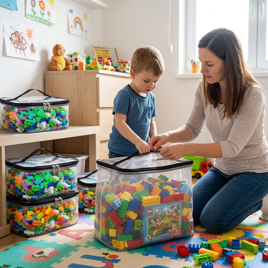 Transparent Mesh Toy Storage Bag