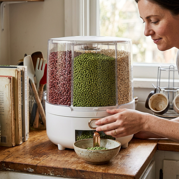 Rotating Airtight Grain & Cereal Dispenser