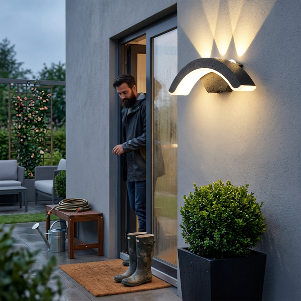 StormLite Waterproof Black Outdoor Wall Lantern