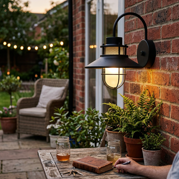 Felix Industrial Caged Outdoor Wall Lamp
