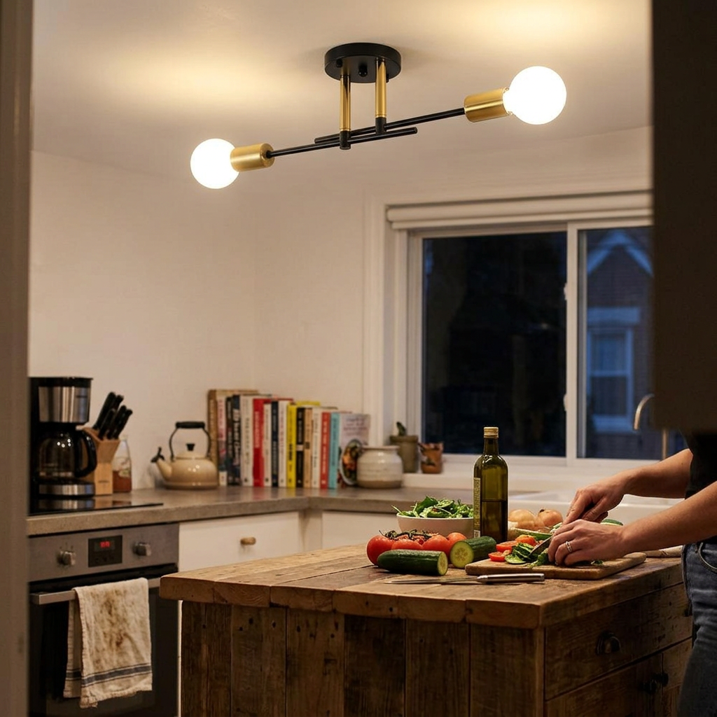 Modern 2-Light Ceiling Lamp