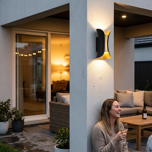 Modern Black & Gold Wall Light