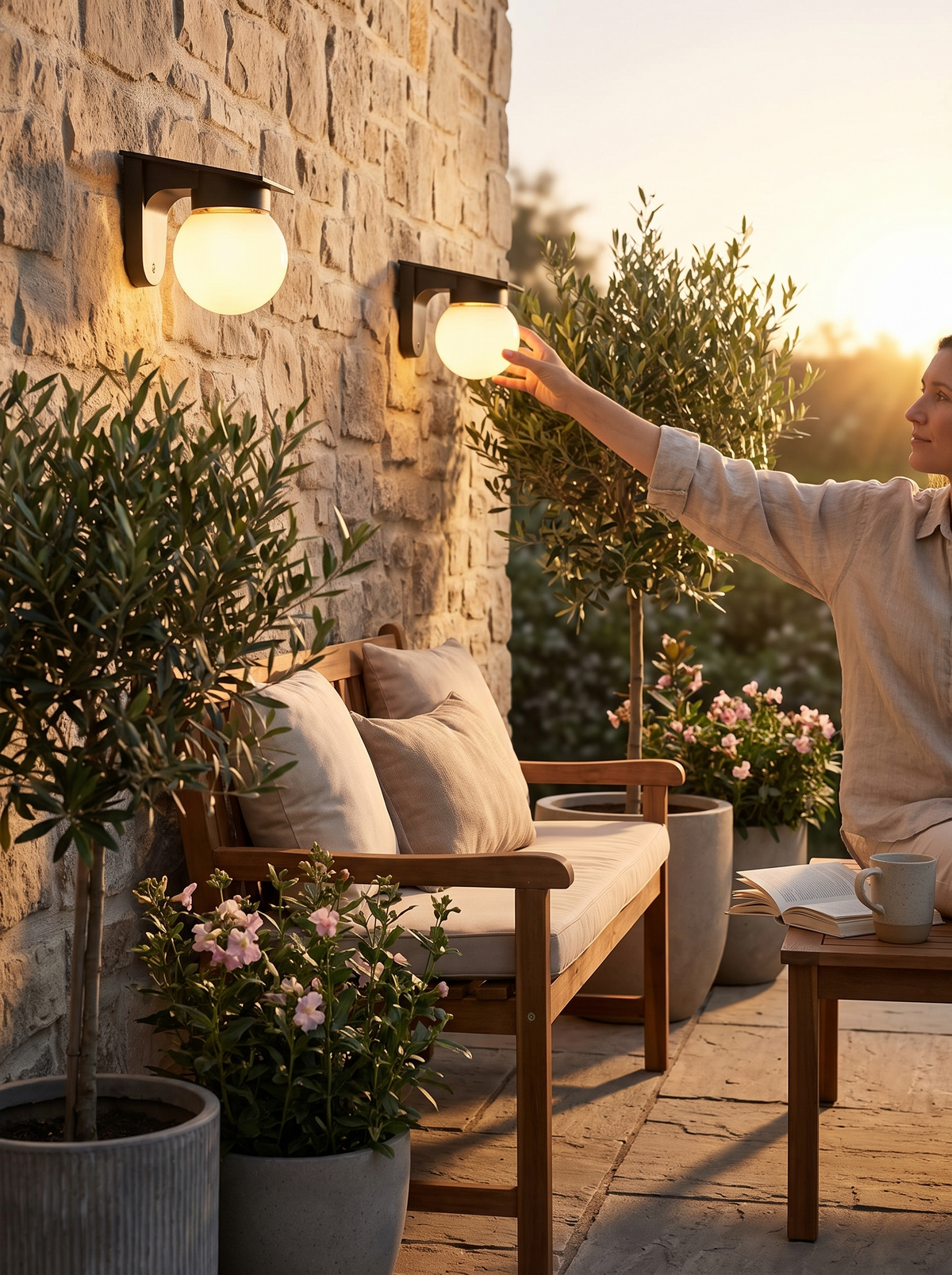 p55s1 Solar globe wall light