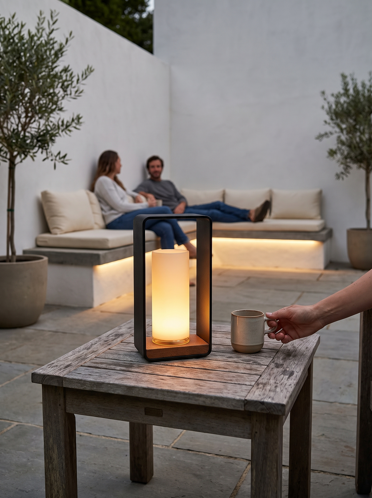 Modern Square Solar LED Outdoor Light lifestyle image 1