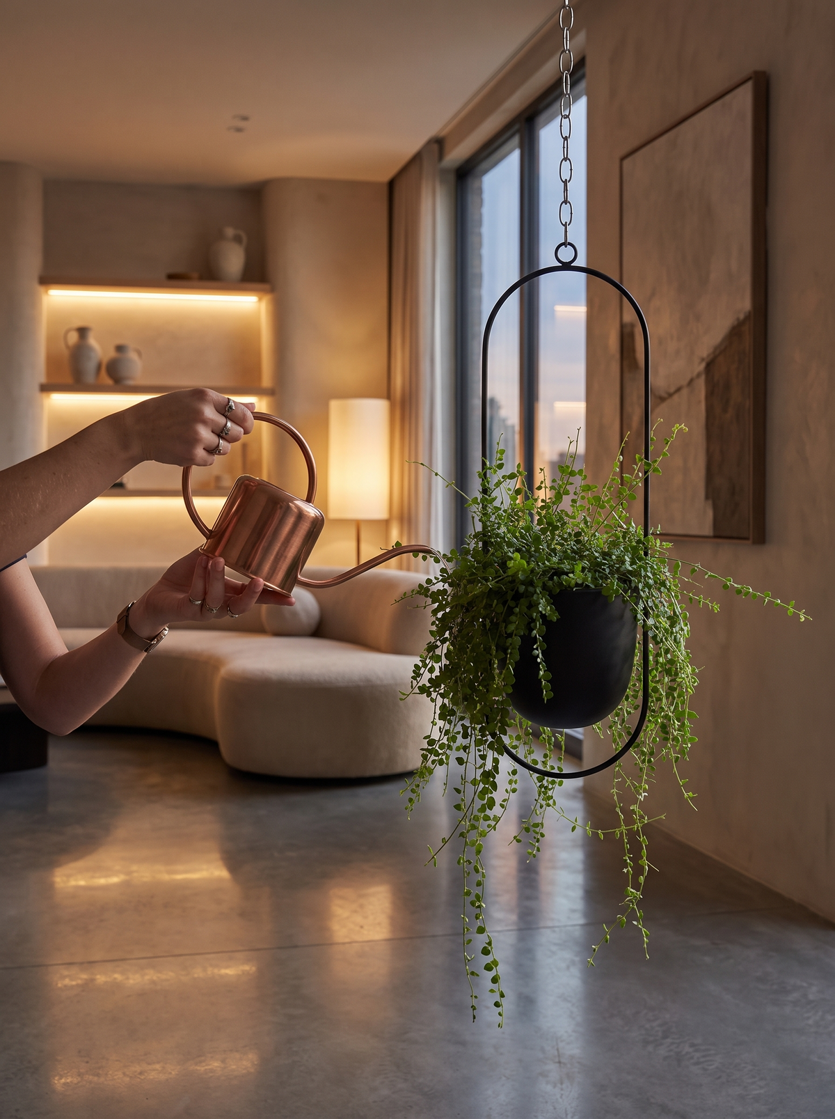 FloraFrame Minimalist Iron Hanging Planter image 3