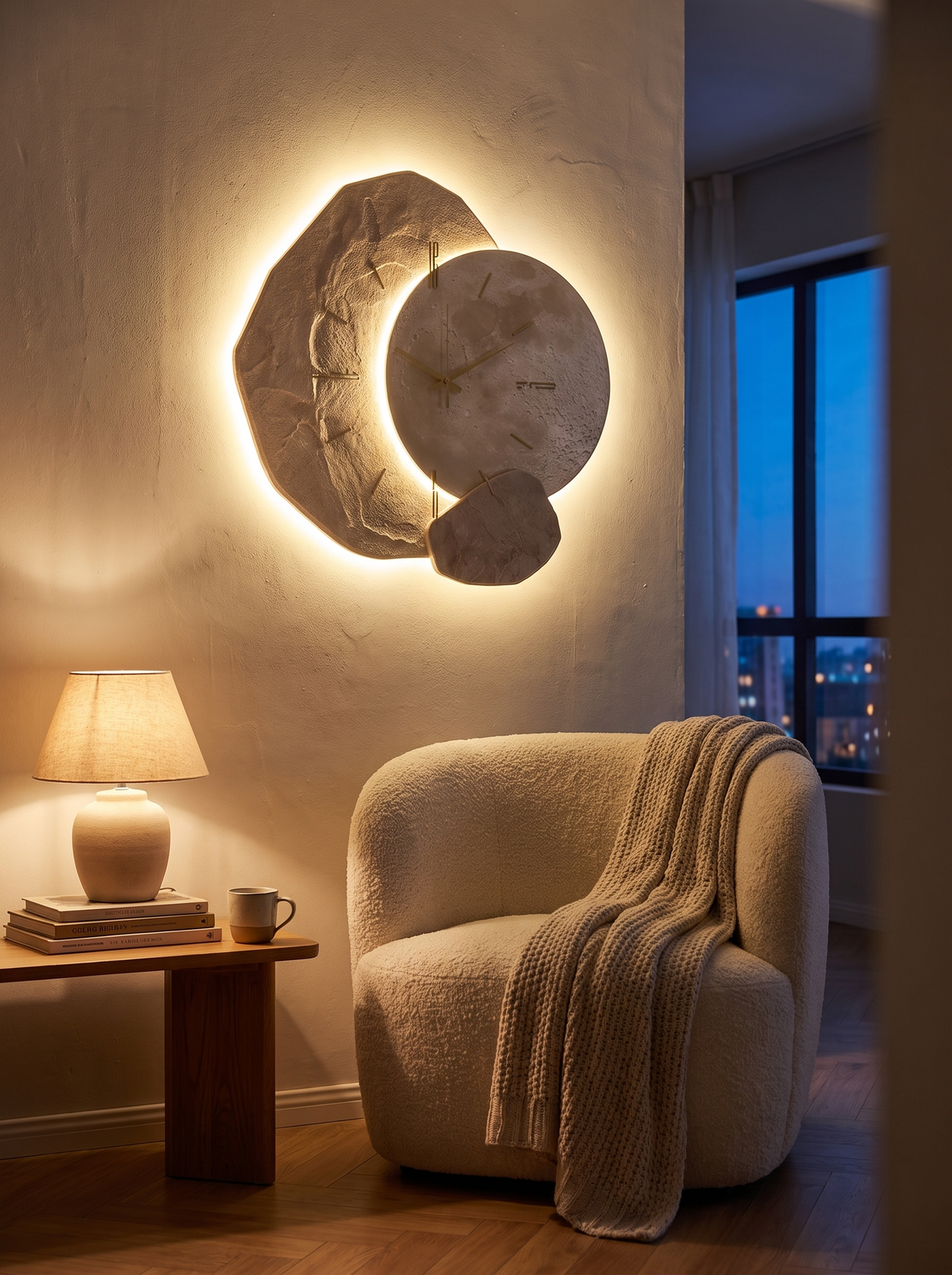LumoClock Large Modern LED Wall Clock image 2