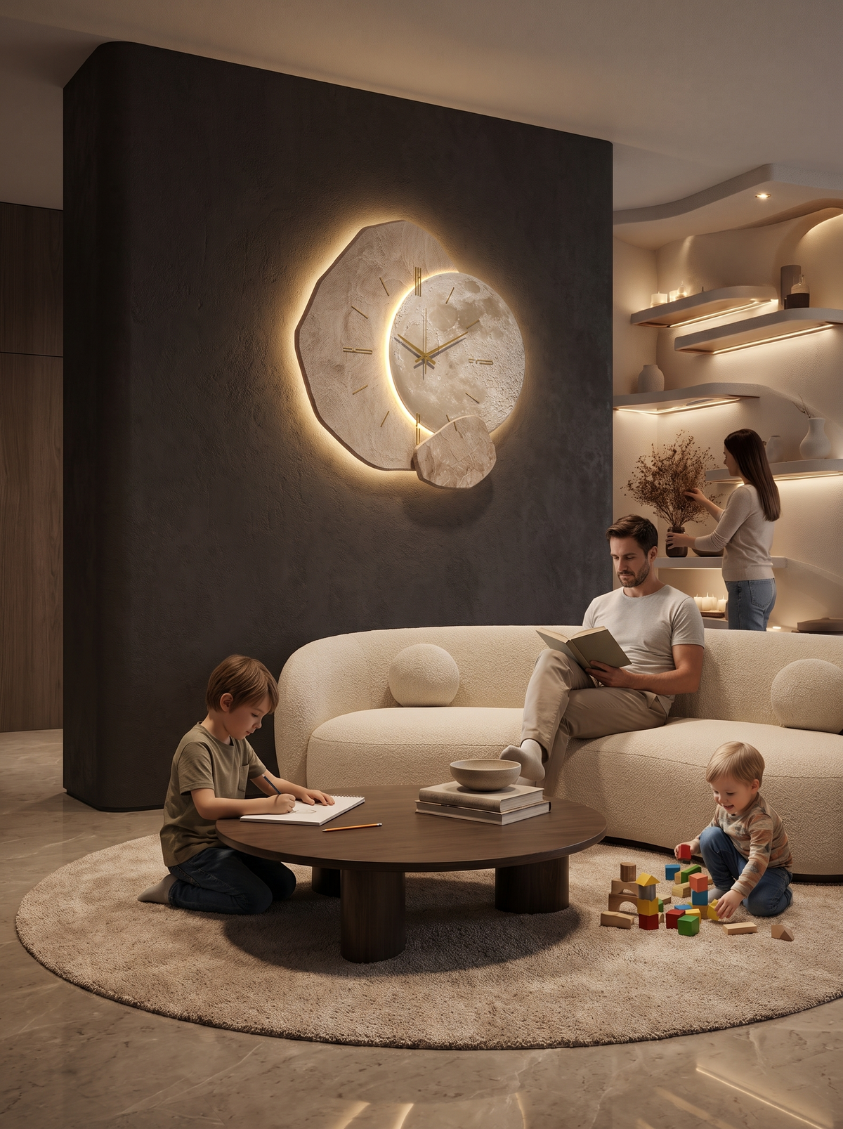 LumoClock Large Modern LED Wall Clock image 1