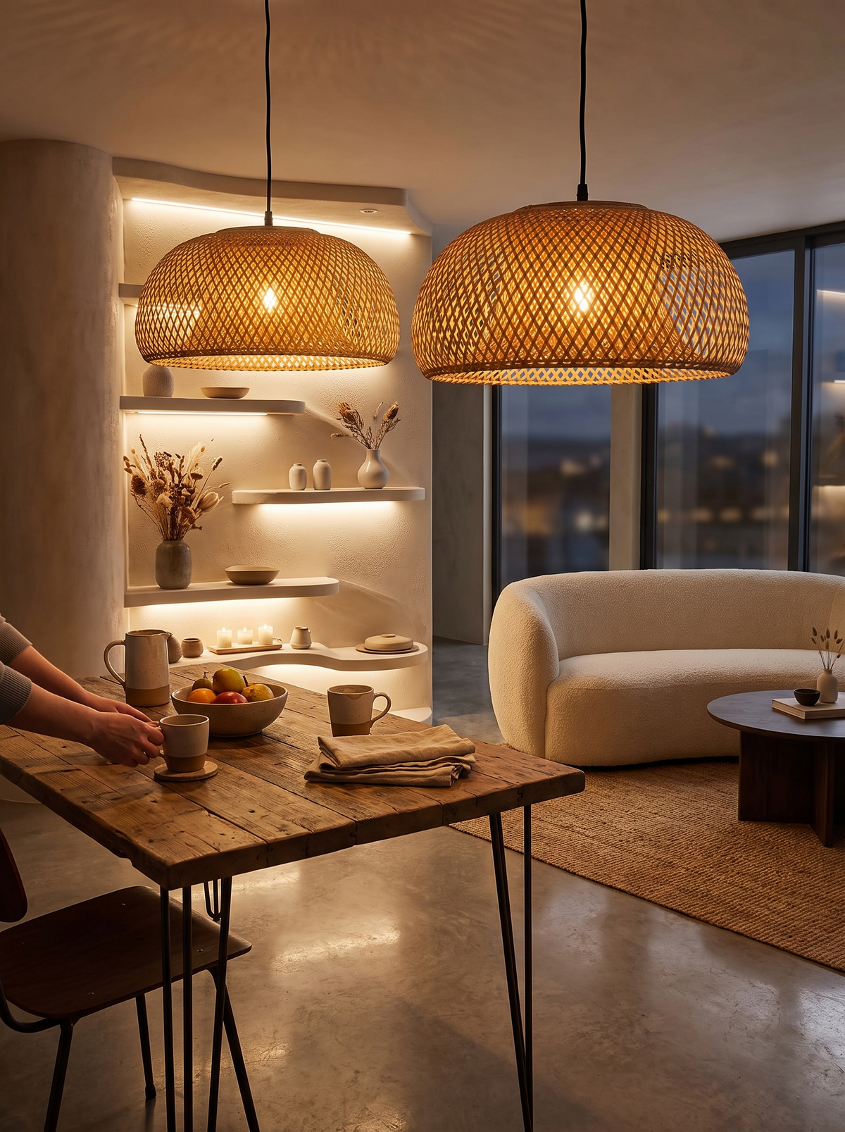 Natural Bamboo & Rattan Handwoven Pendant Lamp image 1